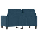 2-personers sofa 120 cm fløjl blå