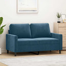 2-personers sofa 120 cm fløjl blå