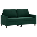 2-personers sofa 140 cm fløjl mørkegrøn