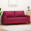 2-personers sofa 140 cm fløjl vinrød