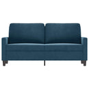 2-personers sofa 140 cm fløjl blå