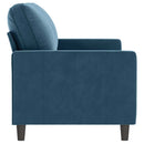 2-personers sofa 140 cm fløjl blå