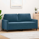 2-personers sofa 140 cm fløjl blå