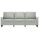 3-personers sofa 180 cm velour lysegrå