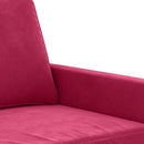 3-personers sofa 180 cm fløjl vinrød