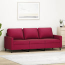 3-personers sofa 180 cm fløjl vinrød