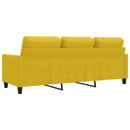 3-personers sofa 180 cm velour gul