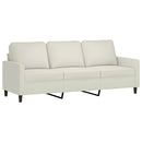 3-personers sofa 180 cm fløjl cremefarvet
