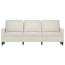 3-personers sofa 180 cm fløjl cremefarvet
