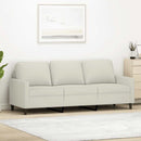 3-personers sofa 180 cm fløjl cremefarvet