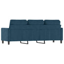 3-personers sofa 180 cm velour blå