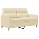 2-personers sofa 120 cm stof cremefarvet