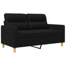 2-personers sofa 120 cm stof sort