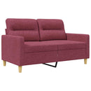 2-personers sofa 120 cm stof vinrød