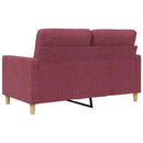 2-personers sofa 120 cm stof vinrød