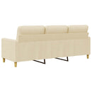 3-personers sofa 180 cm stof cremefarvet