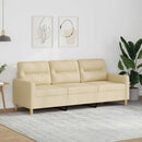 3-personers sofa 180 cm stof cremefarvet