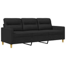 3-personers sofa 180 cm stof sort