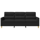 3-personers sofa 180 cm stof sort