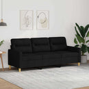 3-personers sofa 180 cm stof sort