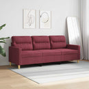 3-personers sofa 180 cm stof vinrød