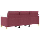 3-personers sofa 180 cm stof vinrød