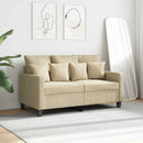 2-personers sofa 120 cm stof cremefarvet
