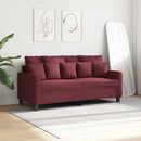 2-personers sofa 140 cm stof vinrød