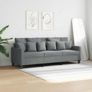 3-personers sofa 180 cm stof lysegrå