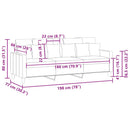 3-personers sofa 180 cm stof lysegrå
