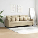 3-personers sofa 180 cm stof cremefarvet