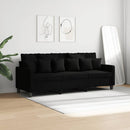 3-personers sofa 180 cm stof sort