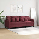 3-personers sofa 180 cm stof vinrød