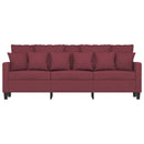 3-personers sofa 180 cm stof vinrød