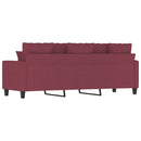 3-personers sofa 180 cm stof vinrød