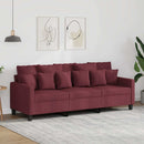 3-personers sofa 180 cm stof vinrød