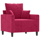 lænestol 60 cm velour vinrød