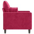 lænestol 60 cm velour vinrød