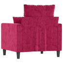 lænestol 60 cm velour vinrød