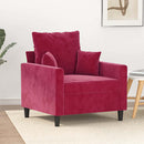 lænestol 60 cm velour vinrød