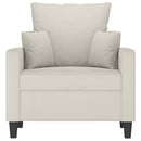 lænestol 60 cm velour cremefarvet