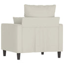 lænestol 60 cm velour cremefarvet