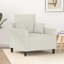 lænestol 60 cm velour cremefarvet