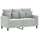 2-personers sofa 120 cm velour lysegrå