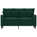2-personers sofa 120 cm fløjl mørkegrøn