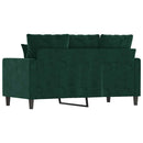 2-personers sofa 120 cm fløjl mørkegrøn
