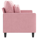 2-personers sofa 120 cm fløjl lyserød