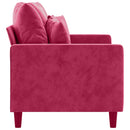 2-personers sofa 120 cm fløjl vinrød