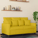 2-personers sofa 120 cm fløjl gul