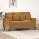 2-personers sofa 120 cm fløjl brun